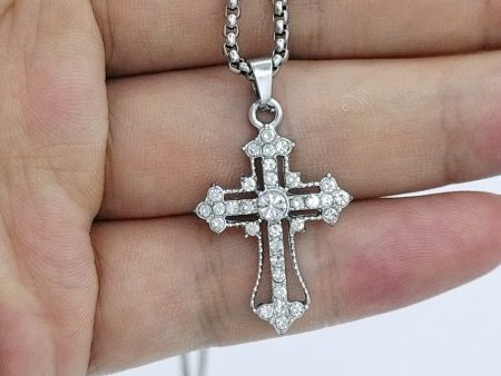 Wholesale Diamond Cross Alloy Necklace For Discount