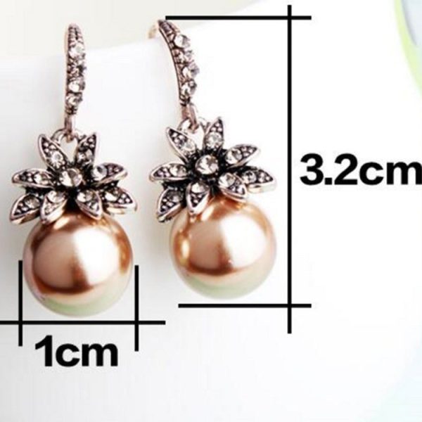 Wholesale Vintage Creative Pearl Sunflower Diamond Earrings Sale