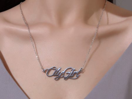 Wholesale Stainless Steel City Girl Letter Necklace DIY Lettering Clavicle Chain Supply