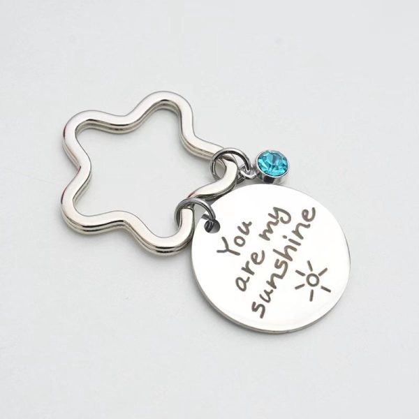 Wholesale You Are My Sunshine Valentine s Day Gift Stainless Steel Keychain Sale