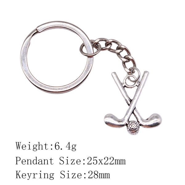 Wholesale 10PCS Simple Golf Club Pendant Metal Keychain Online Sale