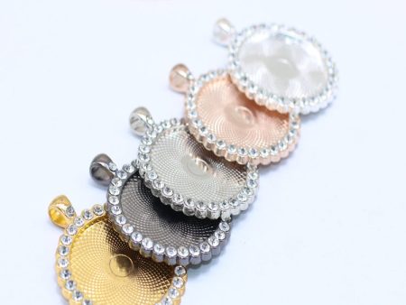 Wholesale 30mm Perfect Round Alloy Necklace Pendant Bottom Accessories Discount