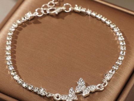 Wholesale Alloy Diamond Butterfly Bracelets For Sale