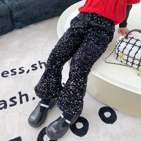 Wholesale Children s Sequined Casual Velvet Flared Pants Hot on Sale