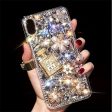 Wholesale Perfume Bottle, Rhinestone, Gold Flower, Acrylic Phone Case Fashion