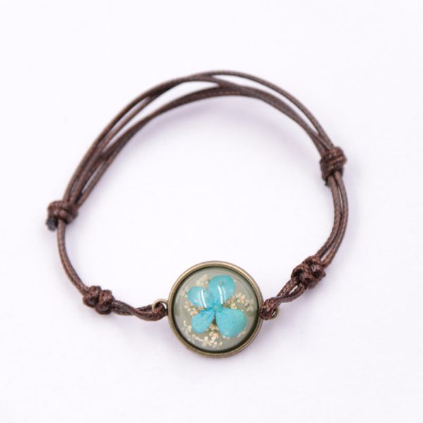 Wholesale 12PCS Resin Dried Flower Handwoven Bracelet Online Sale