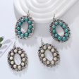 Wholesale Vintage Alloy Inlaid White Turquoise Round Earrings Online Hot Sale