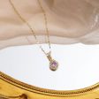 Wholesale Diamond Inlaid Purple Droplet Alloy Necklaces Sale