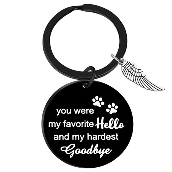 Wholesale Dog Tags GOODBYE Pet Stainless Steel Keychain Supply