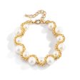 Wholesale Fried Dough Twists Chain Pearl Aluminum Necklace Cheap