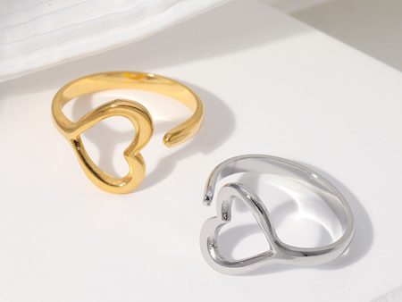 Wholesale Heart-shaped Opening Titanium Steel Rings Supply