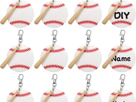 Wholesale Blank Baseball Acrylic Kit Wooden Stick Keychains Supply