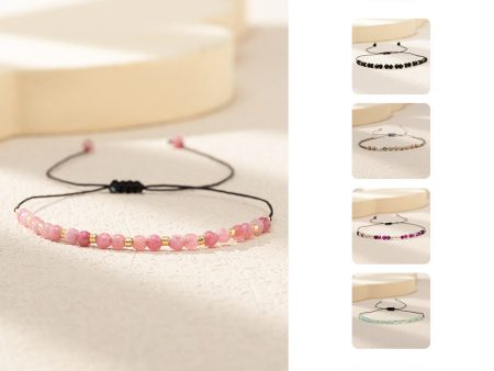 Wholesale Adjustable Color Stone Braided Bracelet Fashion