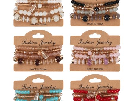 Wholesale Bohemian Stained Glass Bracelets Set of Four Online Sale