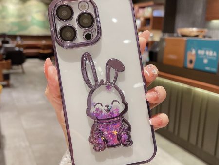 Wholesale Electroplated TPU Three-dimensional Rabbit Quicksand Phone Cases Online Sale