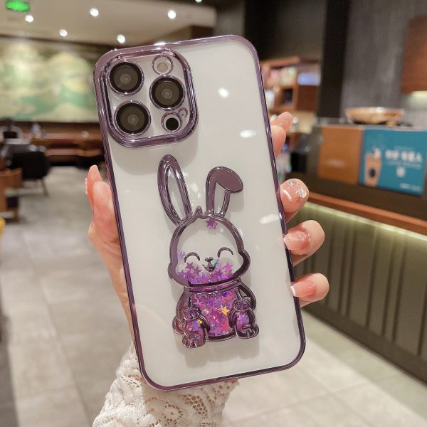 Wholesale Electroplated TPU Three-dimensional Rabbit Quicksand Phone Cases Online Sale