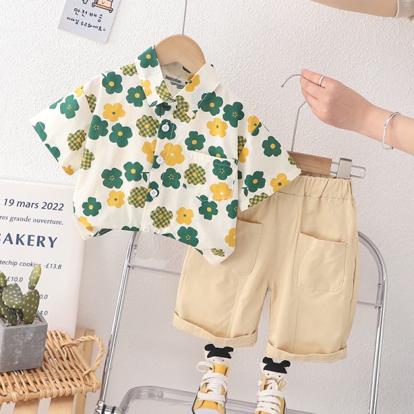 Wholesale Boys  Summer Split Cotton Two-piece Set Cheap