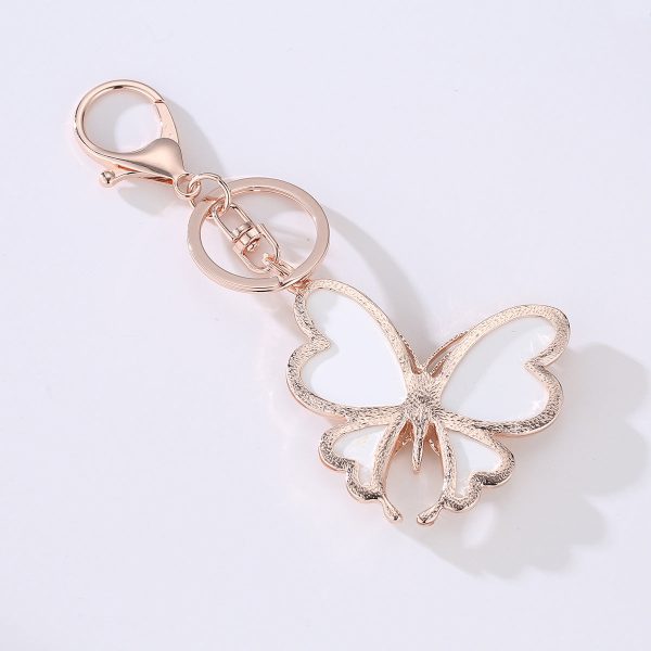 Wholesale Butterfly Metal Diamond Keychain Fashion