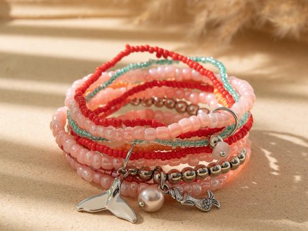 Wholesale Bohemian Ocean Style Stacked Rice Bead Bracelets Fashion