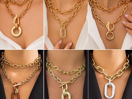 Wholesale Aluminum Chain Multi-layer Alloy Necklaces on Sale