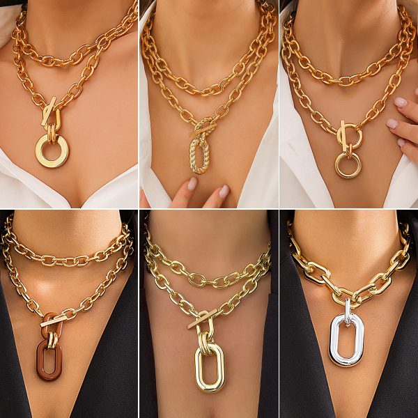 Wholesale Aluminum Chain Multi-layer Alloy Necklaces on Sale