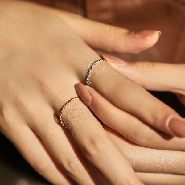 Wholesale Fried Dough Twists Sterling Silver Ring Online Hot Sale