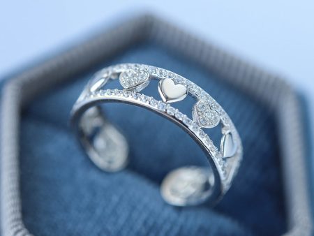 Wholesale Crystal Diamond Love Sterling Silver Ring For Sale