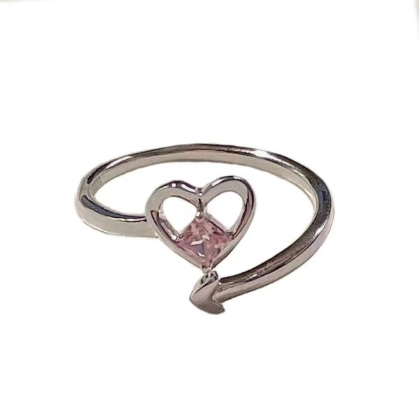 Wholesale Valentine s Day Alloy Love Pink Diamond Rings Discount