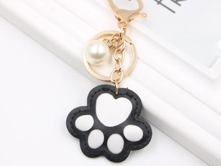 Wholesale Cotton Filled Cat Paw and Bear Paw Leather Keychains Online Hot Sale