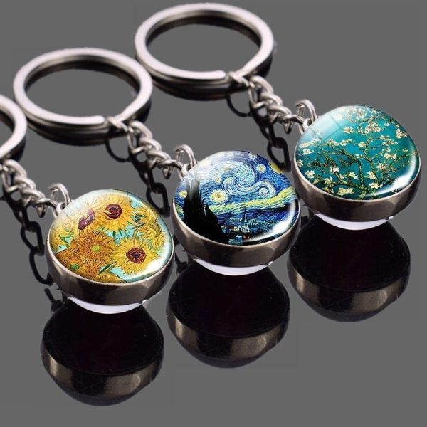 Wholesale Van Gogh Starry Sky Metal Keychains Discount