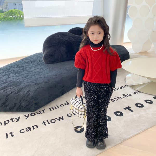 Wholesale Children s Sequined Casual Velvet Flared Pants Hot on Sale