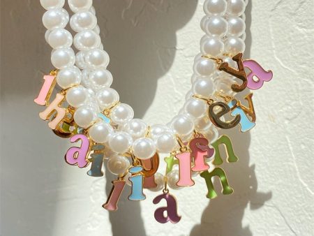 Wholesale Candy Colored Letter Titanium Steel Necklaces For Discount