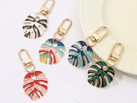 Wholesale Alloy Drip Oil Simulation Colored Leaf Turtle Back Leaf Keychain For Discount