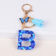 Wholesale Blue Love Butterfly Tassel Letter Resin Keychains Online Sale