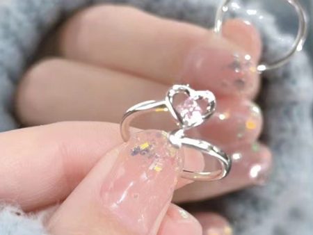 Wholesale Valentine s Day Alloy Love Pink Diamond Rings Discount