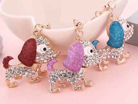 Wholesale Big Ears Diamond Poodle Full Diamond Keychain Cheap