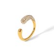 Wholesale 18K Gold Stainless Steel Diamond Set Open Ring Cheap