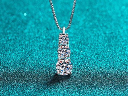 Wholesale 925 Sterling Silver Plated Pt950 Gold Moissanite Necklace Clavicle Chain For Cheap