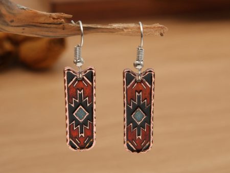 Wholesale Western Style Aztec Pattern Oil Dropping Earrings Online Sale