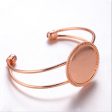 Wholesale Alloy 25mm Round Time Stone Base Open Bracelet Fashion