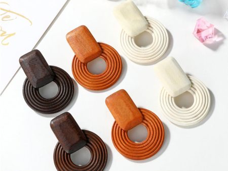 Wholesale Wooden Geometric Simple Earrings Online Sale