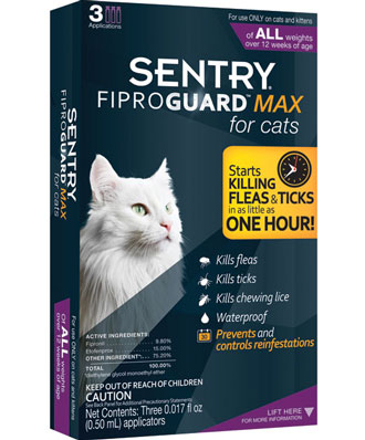 Sentry Fiproguard Max Flea And Tick Squeeze-On For Cats 3ct Cheap